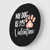 私の犬は私のバレンタイン ラージ壁時計 (傾斜)