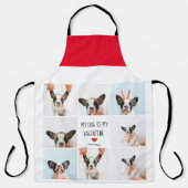 私の犬は私のバレンタイン |犬の写真2枚 エプロン (正面)