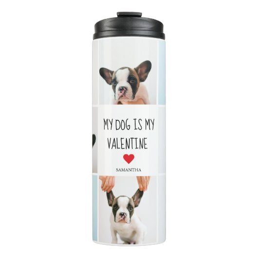 私の犬は私のバレンタイン |犬の写真2枚 タンブラー (正面)