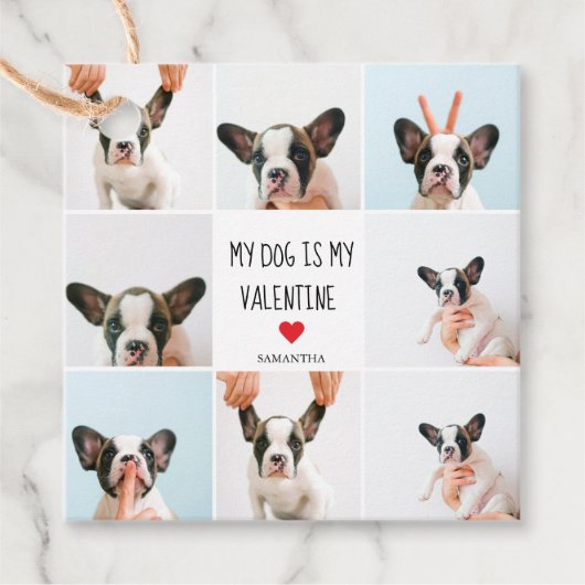 私の犬は私のバレンタイン |犬の写真2枚 フェイバータグ (正面)