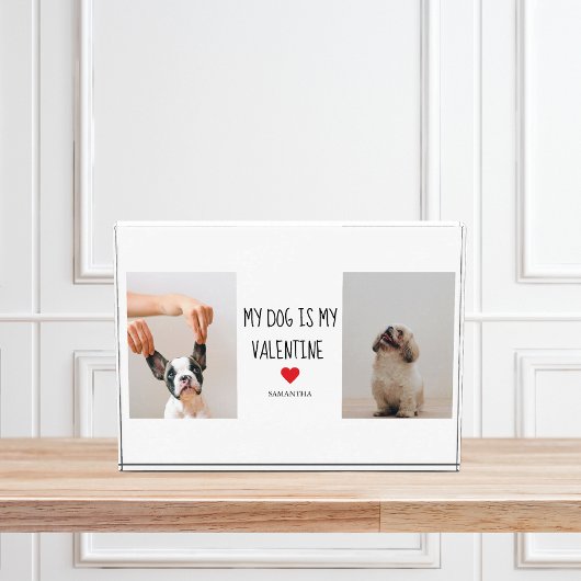 私の犬は私のバレンタイン |犬の写真2枚 フォトブロック