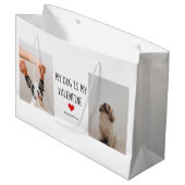 私の犬は私のバレンタイン |犬の写真2枚 ラージペーパーバッグ (正面アングル)