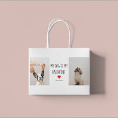 私の犬は私のバレンタイン |犬の写真2枚 ラージペーパーバッグ