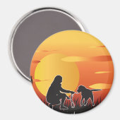 私の犬は私のバレンタイン、犬は私のバレンタイン マグネット (正面/裏面)