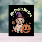 私の犬は私のブーのハロウィーンだ アクリルサイン (ニュートラル)