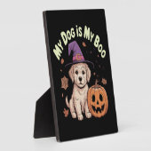 私の犬は私のブーのハロウィーンだ フォトプラーク (側面)