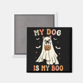 私の犬は私のブー ハロウィーンの幽霊犬 スプーキー マグネット (正面/裏面)