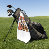 私の犬は私のブー、先生、おもしろい犬恋人エデュカート ゴルフタオル (グリーン)