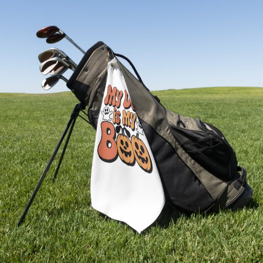 私の犬は私のブー、先生、おもしろい犬恋人エデュカート ゴルフタオル (グリーン)