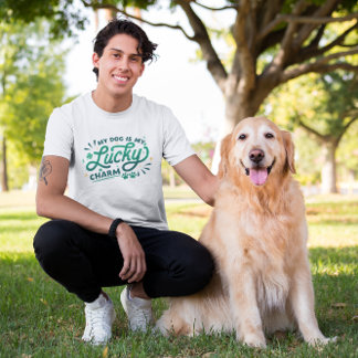 私の犬は私のラッキーアイテム セントパトリックデイ オーダーメイド Tシャツ