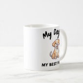 私の犬は私の友最高の人 – 心温まる犬好き コーヒーマグカップ (正面右)