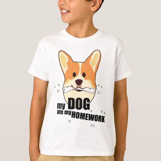 私の犬は私の宿題を食べました Tシャツ (正面)