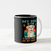 私の犬は私の最高の世界の二音コーヒーの一部である ツートーンマグカップ (正面右)