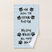 私の犬は私をくまなく歩きます バスタオルセット (ハンドタオル)