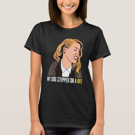 私の犬は蜂に乗った Tシャツ (正面)