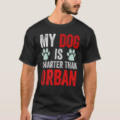 私の犬は頭が切れるお前のビクトル首相より優れている Tシャツ (正面)