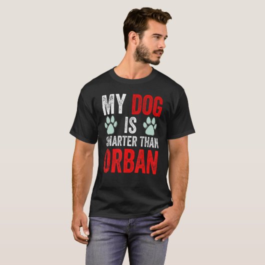 私の犬は頭が切れるお前のビクトル首相より優れている Tシャツ (正面フル)