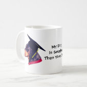 私の犬は頭が切れる君のドバーマンよおもしろい コーヒーマグカップ (正面左)