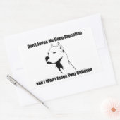 私の犬を判断しない(Dogo Argentino) 長方形シール (封筒)