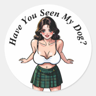 私の犬を見た？かわいいマンガ ラウンドシール