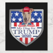 私の犬トランプ2020グレイハウンド眼鏡を着て ワインラベル (シングルラベル)