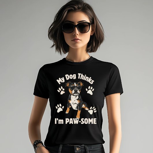 私の犬考えはポーソーだ Tシャツ