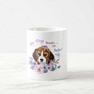 私の犬考えは完全な犬のイラストレーションマグ コーヒーマグカップ
