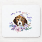 私の犬考えは完全な犬のイラストレーション マウスパッド (正面)