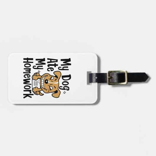 私の犬食べは宿題 ラゲッジタグ (正面横)