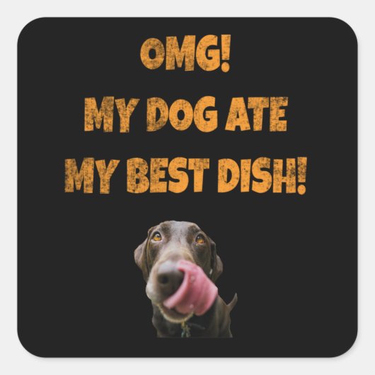 私の犬食べは私の皿のステ最高のンレスの水の底 スクエアシール (正面)