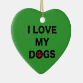 私の犬(b)を愛して下さい セラミックオーナメント (右)