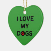 私の犬(b)を愛して下さい セラミックオーナメント (左)