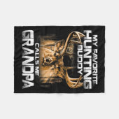 私の狩りお気に入りの仲間はおじいちゃんを呼ぶ フリースブランケット (正面(横))