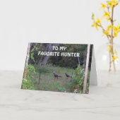 私の狩人お気に入りのの誕生日の野生の七面鳥が願っていた カード (黄色い花)