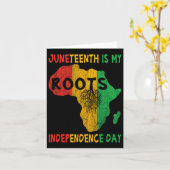 私の独立記念日はアフリカのルーツからの自由を祝う日だ カード (黄色い花)