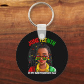 私の独立記念日はアフリカの黒人女性である キーホルダー (正面)