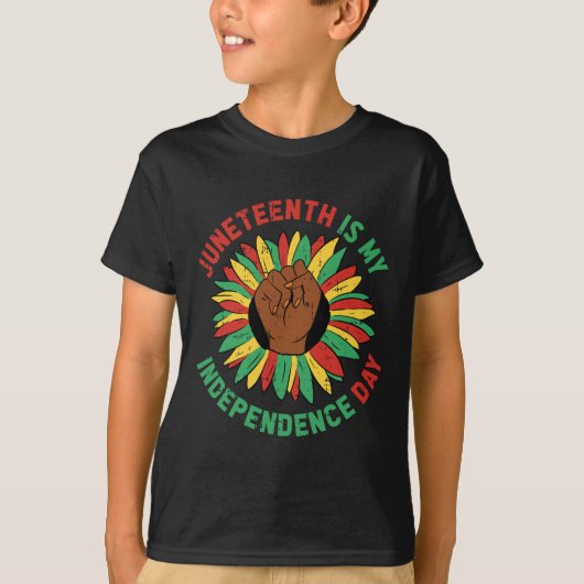 私の独立記念日ブラックヒストリーはアフロ中心か Tシャツ (正面)