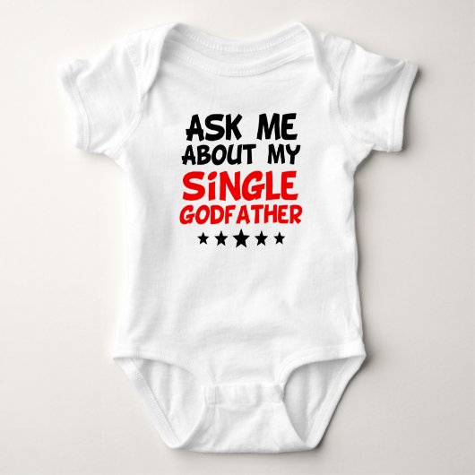 私の独身のな教父について私に尋ねて下さい ベビーボディスーツ (正面)