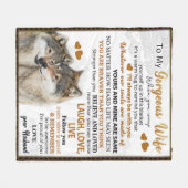 私の狼の妻に誕生日ギフト結婚カップルのギフト フリースブランケット (正面(横))