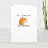 「私の猫があなたの誕生日カードに」 グリーティングカード (裏面)