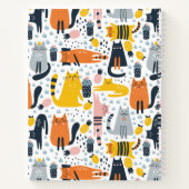 私の猫がいる場所は家 パターン モノグラム 名前 ノートブック (裏面)