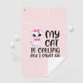 私の猫が呼んでいて行かなければならない ゴルフタオル (インサイチュ)