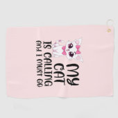 私の猫が呼んでいて行かなければならない ゴルフタオル (横)