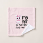 私の猫が呼んでいて行かなければならない バスタオルセット (ウォッシュタオル)