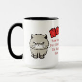私の猫が嫌いで、赤でNoの大きな猫が可愛い マグカップ (左)