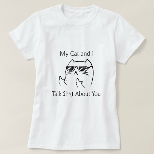 私の猫と私があなたについて話すヴィンテージ Tシャツ (デザイン正面)