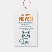 私の猫と私は新しいアドレスの色を持カスタムっている ギフトタグ (正面)