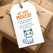 私の猫と私は新しいアドレスの色を持カスタムっている ギフトタグ