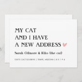 私の猫と私は新しい住所を引っ越している 案内状 (正面/裏面)