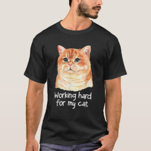 私の猫のオレンジ色の茶色の毛皮の動物Arのための作業懸命 Tシャツ